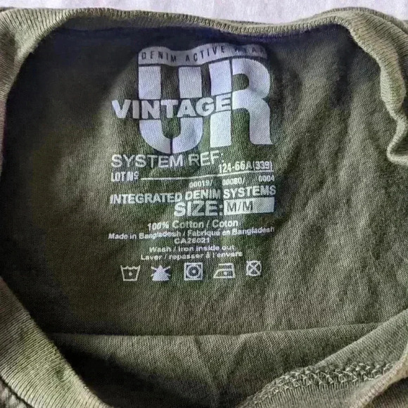 UR  Vintage Denim activewear, t-shirt, army green, size M - Picture 2 of 3